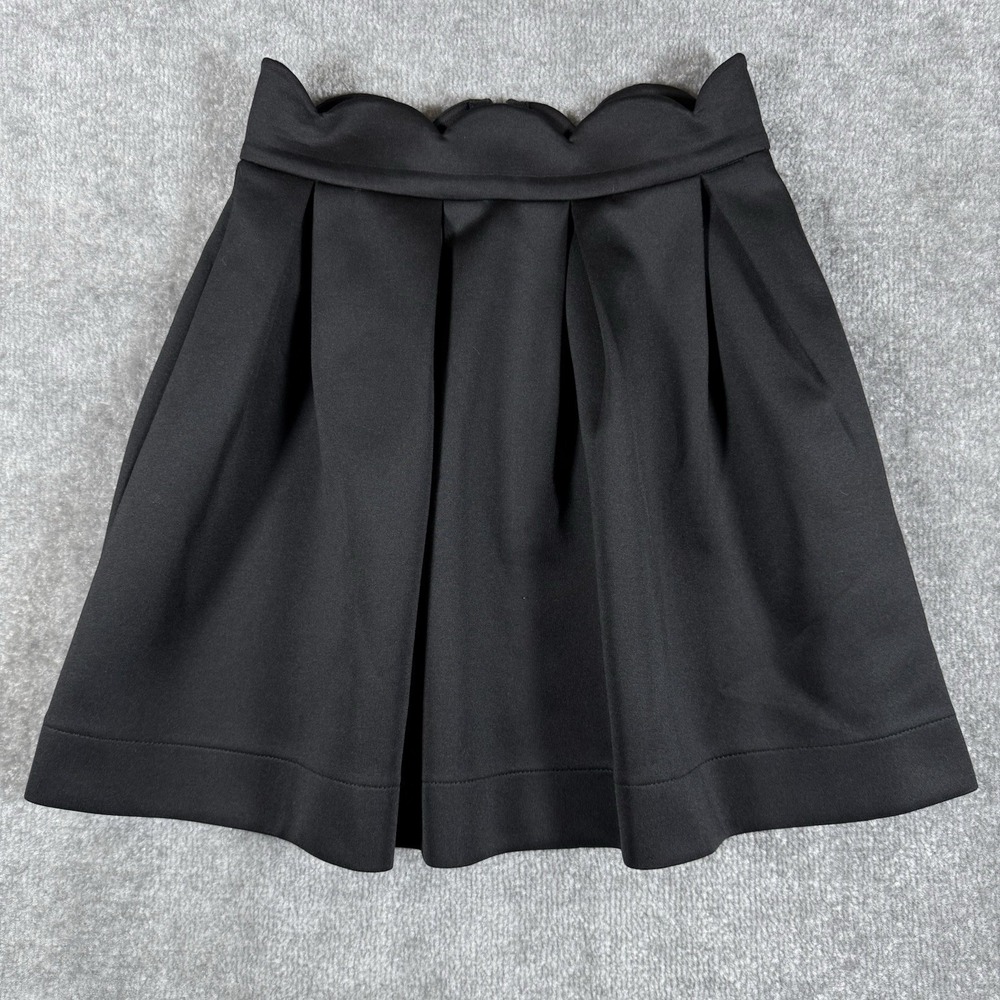Blue Rain Skirt Women's Small Black Pleated Scalloped Waist Short‎ Dark Academia